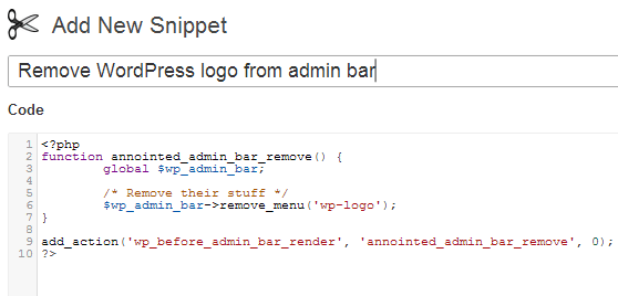 code snippets