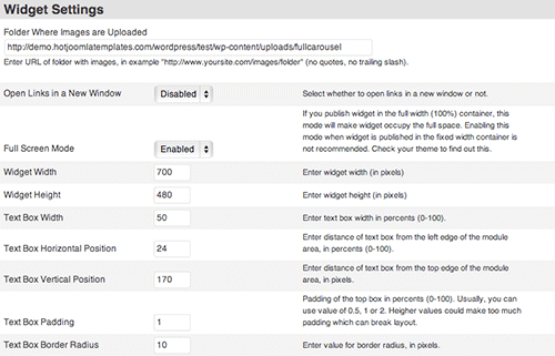 responsive wordpress slider settings