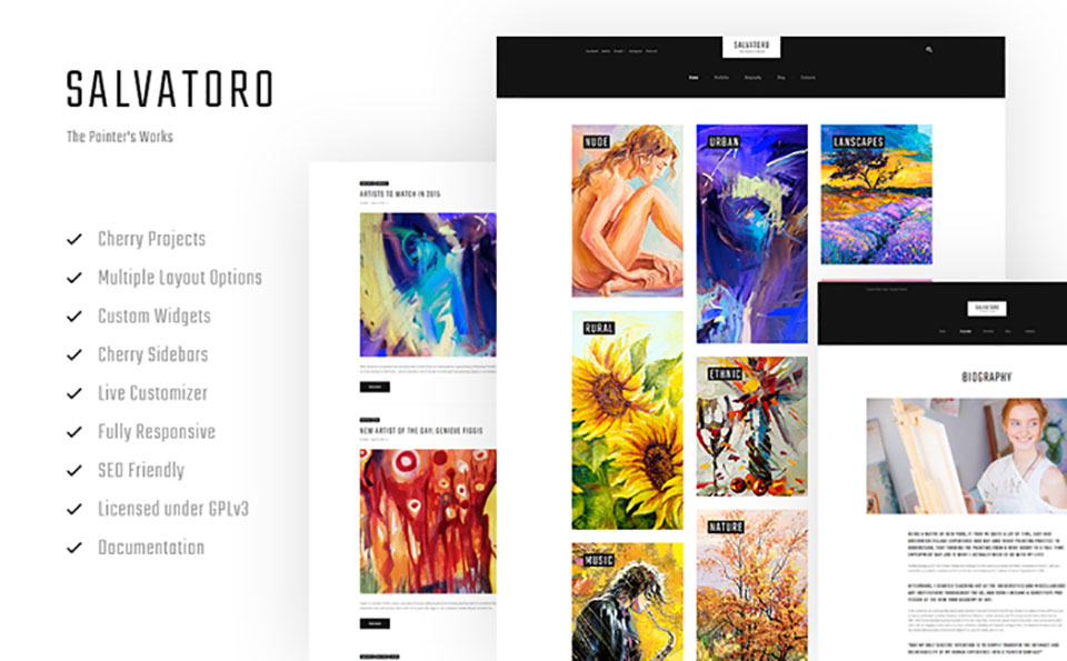 Salvatoro - Artist Portfolio WordPress Template