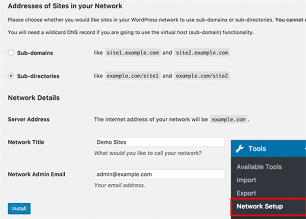 WordPress Multisite Network