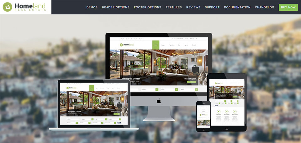 Homeland real estate WP theme