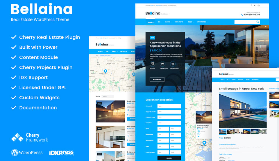 Bellaina - Real Estate Responsive WordPress theme