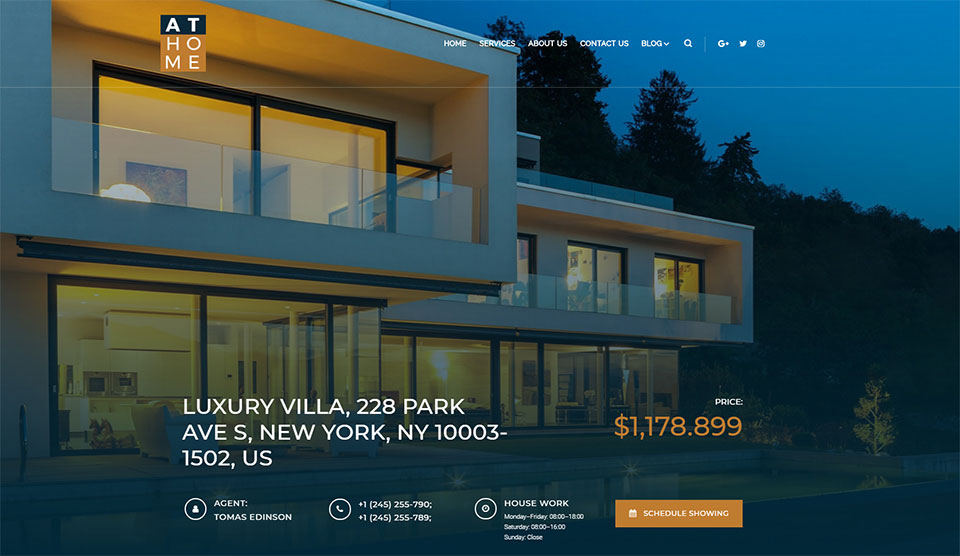 At Home - Real Estate Elementor WordPress Theme