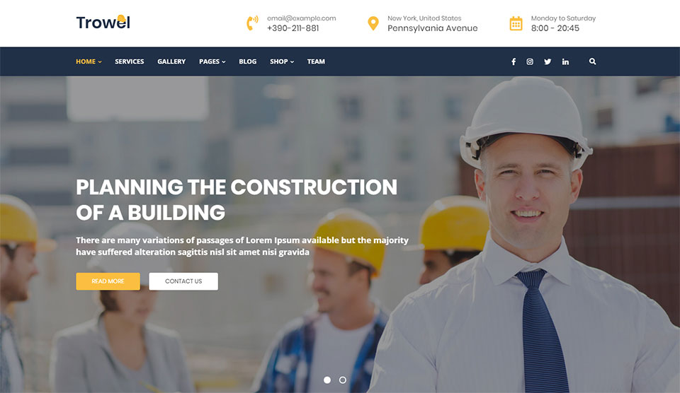 Trowel - Construction WordPress Theme