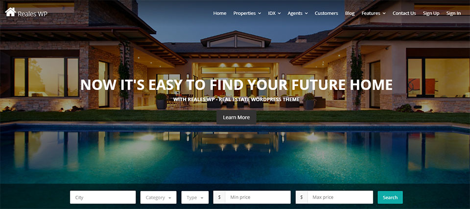 Reales real estate WP theme