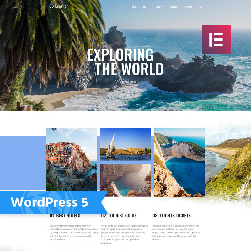 Expanor - travel blog WordPress themes