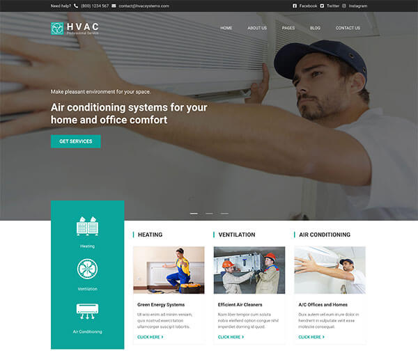 HVAC WordPress theme