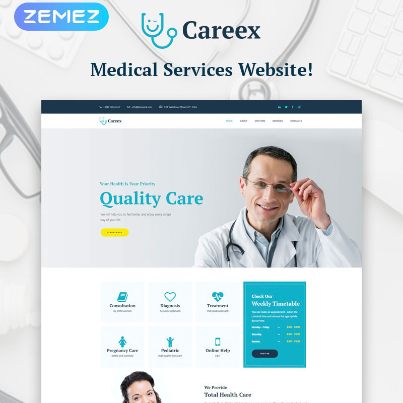Careex - Family Doctor Elementor WordPress Theme