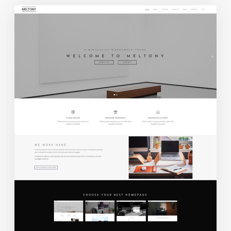 Meltony - Minimalist for Any Businesses WordPress Theme