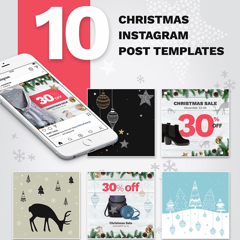 10 Christmas Instagram Post Templates Social Media