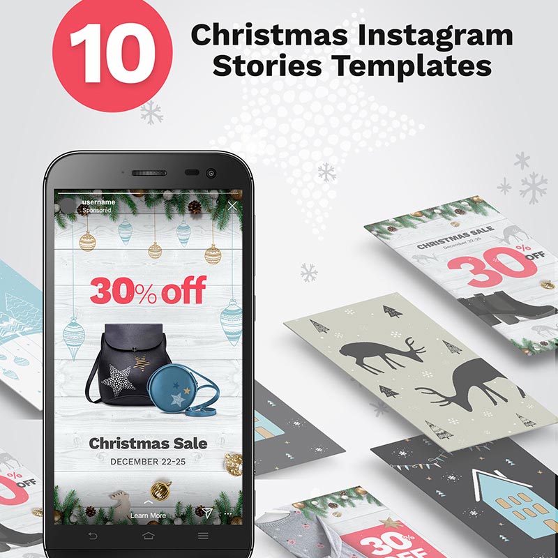10 Christmas Instagram Stories Banners Social Media