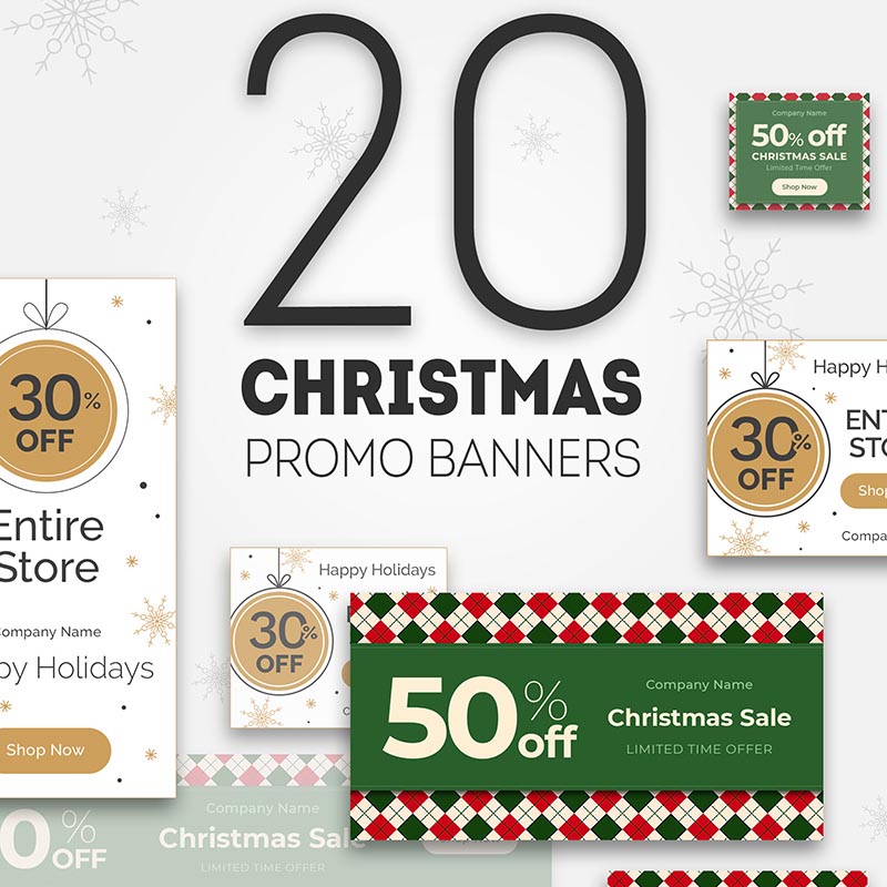 20 Christmas Promo Banners Bundle