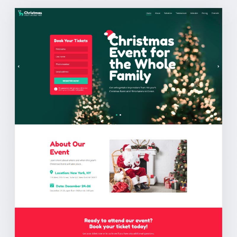 Christmas Event Landing Page HTML Template